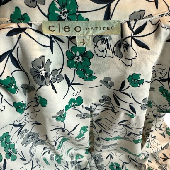 Cleo Petites sleeveless blouse hidden placket collar side slits - Picture 7 of 7